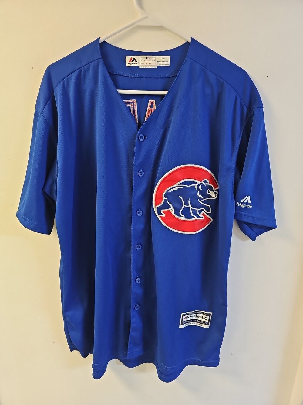 Majestic Javier Baez Chicago Cubs MLB Baseball Jersey Blue Alternate Adult L